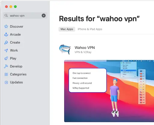 الخطوة 1: أيقونة تطبيق واهو VPN على شاشة iOS الرئيسية