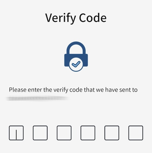 Entering verification code