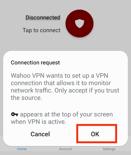 Allow VPN Configuration prompt