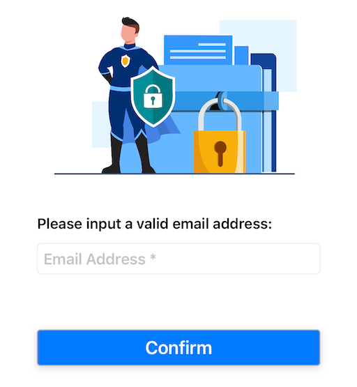 Entering email address