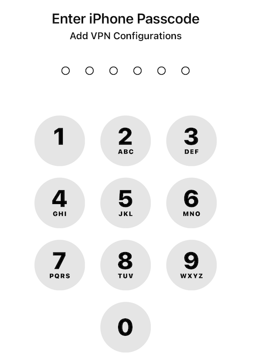 Entering device passcode