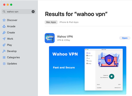 Search Wahoo VPN in App Store and tap Get