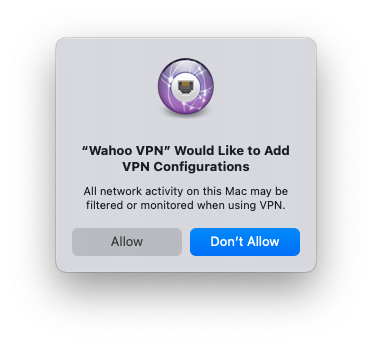 Allow VPN Configuration prompt
