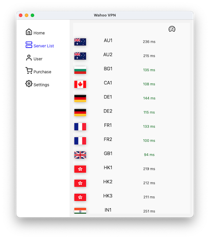 Tap server selection area