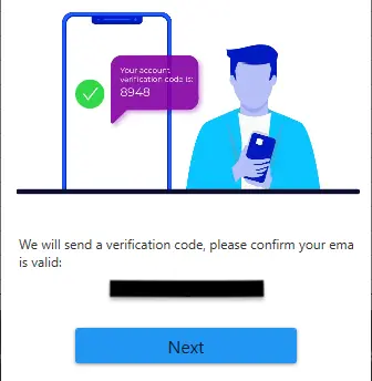 Entering email address