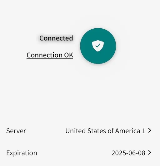 3단계: 연결 버튼이 있는 Wahoo VPN 연결 화면